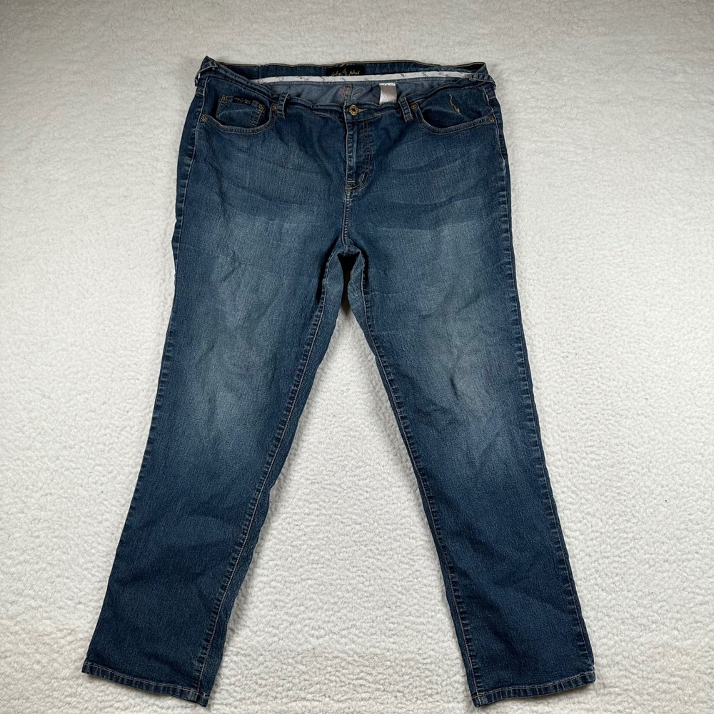 Baby Phat Jeans Womens Y2K McBling Straight Leg Stretch Denim 18 Blue Classic